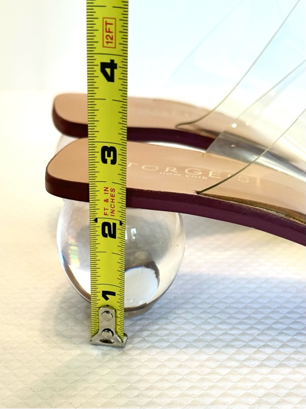 Torgeis NY “Chantal” Clear Straps & Ball Heel 2.5 inches NWOT fits like 10 wide - Picture 8 of 8